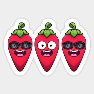 Happy And Cool Peppers Sticker